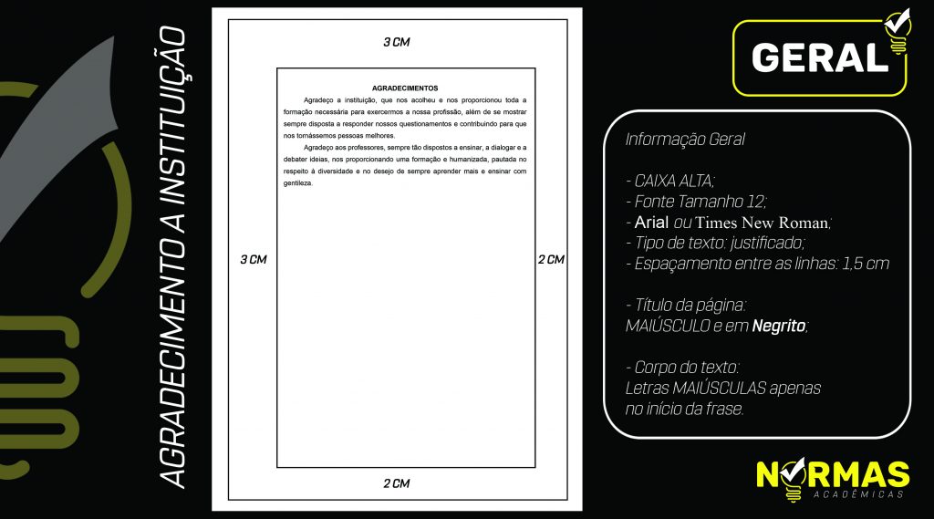 Agradecimento TCC para a Universidade