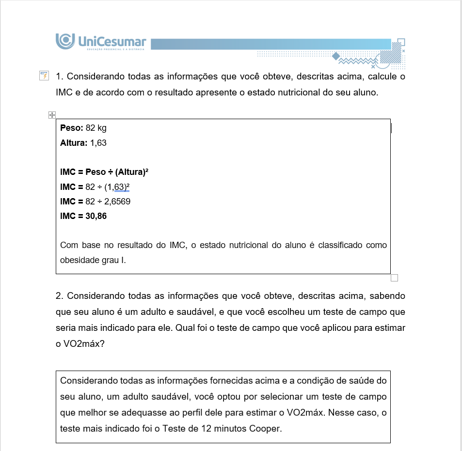 Mapa: Atividade física e qualidade de vida - Respostas prontas