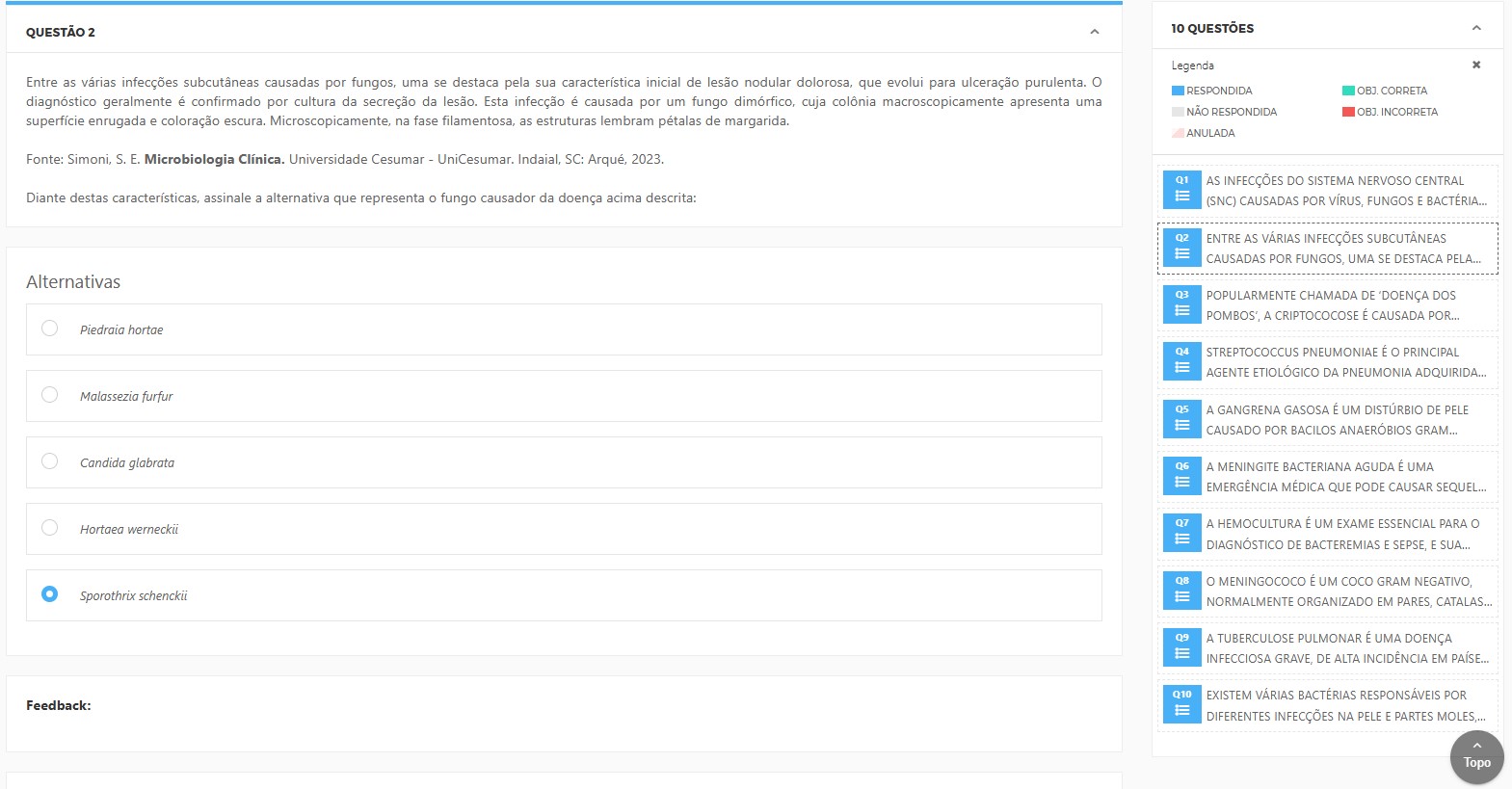 Resposta Atividade de Estudo 3 – Microbiologia Clinica – 53/2025