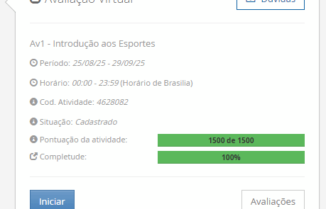 1) A vertente do esporte em questão, envolve a ação prática diretamente relacionada ao esporte, com ações voltadas ao atleta e toda a equipe técnica que atua diretamente em sua preparação. Assinale a alternativa correta sobre a vertente esportiva ao considerar o contexto apresentado. ________________________________________ Alternativas: a) Tipo Físico. b) Tipo Competitivo. c) Tipo Tecnológico. d) Tipo Virtual. e) Tipo Intelectual. 2) Como verificado em nossos estudos, as entidades esportivas surgiram dentro de um contexto do esporte como fenômeno da sociedade moderna, trazendo aspecto presentes em outros contextos, como a gestão, o resultado, o crescimento e desenvolvimento. Com relação a esta temática, analise as afirmativas a seguir: I - O esporte desenvolvido internacionalmente, segundo o Comitê Olímpico Internacional (2022), é regido por Federações Esportivas Internacionais (FEI), que são organizações não-governamentais internacionais que administram um ou mais esportes em nível mundial. II - As federações nacionais são filiadas ao Comitê Olímpico Internacional, mantendo sua independência e autonomia e garantindo que seus estatutos, práticas e atividades estejam em conformidade com a Carta Olímpica. III – Essas entidades possuem a responsabilidade e o dever de gerenciar e monitorar o funcionamento diário das várias modalidades esportivas do mundo, incluindo as que estão no programa olímpico, a organização prática de eventos durante os jogos, também supervisionando o desenvolvimento dos atletas praticantes desses esportes em todos os níveis. Considerando o contexto apresentado, é correto apenas o que se afirma em: ________________________________________ Alternativas: a) I e III, apenas. b) II e III, apenas. c) I e II, apenas. d) I, apenas. e) I, II e III. 3) A respeito das possibilidades de categorização das instalações esportivas, leia a descrição abaixo: "Piscinas olímpicas, piscinas para saltos, ginásios de modalidade específica, pistas de ciclismo, instalações de tiro, raias para remo e canoagem, configuram um tipo de instalação esportiva". Assinale a alternativa correta sobre o tipo de instalações esportivas descritas acima. ________________________________________ Alternativas: a) Instalações esportivas de base recreativas. b) Instalações esportivas de base formativa. c) Instalações esportivas de base optativa. d) Instalações esportivas especializadas. e) Instalações esportivas de base educacional. 4) Diante da evolução histórica e da sociedade, o conceito de prática esportiva foi sendo elaborado conforme os interesses e necessidades do momento. Contudo, existe uma conceituação do esporte na contemporaneidade deixado por Barbanti (2006). Com relação a esta conceituação, analise as afirmativas a seguir: I - O esporte na contemporaneidade se traduz pela preparação do sujeito para o mercado de trabalho. II - O esporte na contemporaneidade expressa uma atividade de competição e institucionalizada. III - O esporte na contemporaneidade prepara o sujeito para servir a pátria. IV - O esporte na contemporaneidade é uma atividade com demanda física vigorosa. V - O esporte na contemporaneidade se traduz por uma atividade que recruta habilidades motoras complexas. Considerando o contexto apresentado, é correto apenas o que se afirma em: ________________________________________ Alternativas: a) I, III e IV, apenas. b) II e V, apenas. c) I, II e III, apenas. d) I, II e IV, apenas. e) II, IV e V, apenas. 5) Um dos primeiros eventos em âmbito mundial voltado para pessoas com deficiência, de modo específico, a deficiência auditiva, é a Surdolimpíadas. Sobre a história das Surdolimpíadas, leia e analise as afirmativas abaixo: I – Os esportes para atletas surdos são organizados internacionalmente pelo Comitê Internacional de Esportes para Surdos (ICSD), órgão fundado em 1922. Esta organização não é filiada ao Comitê Paralímpico Internacional (IPC) e não participa dos Jogos Paralímpicos. II – Os primeiros jogos ficaram conhecidos como Jogos Silenciosos Internacionais de acordo com ICSD e foram realizados em 1924, em Paris, com a participação de atletas de nove (9) nações europeias. III – Os jogos foram ideia de Eugène Rubens-Alcais, surdo e presidente da Federação Francesa de Desportos para Surdos. Considerando o contexto apresentado, é correto o que se afirma em: ________________________________________ Alternativas: a) I e III, apenas. b) II e III, apenas. c) I, apenas. d) II, apenas. e) I, II e III.