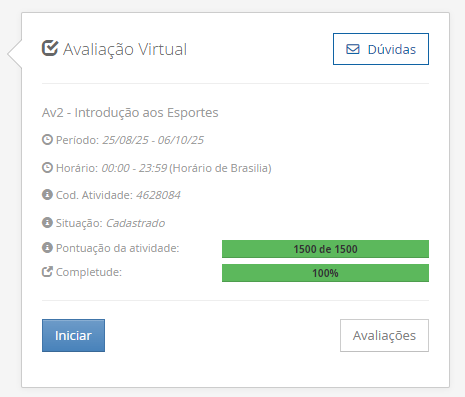 1) Sobre a aprendizagem tática, leia e analise as asserções abaixo: I – O processo de iniciação e formação pelo esporte é necessário que seja rígido e limitado em termos de procedimentos didático-pedagógicos. PORQUE II – Os procedimentos didático-pedagógicos devem permitir a participação de todas as crianças possuidoras de características individuais diferentes. Sobre as asserções acima, assinale a alternativa correta: ________________________________________ Alternativas: a) As asserções I e II são proposições verdadeiras e a II justifica a I. b) As asserções I e II são proposições verdadeiras, mas a II não justifica a I. c) A asserção I é uma proposição verdadeira e a II, falsa. d) A asserção I é uma proposição falsa e a II, verdadeira. e) As asserções I e II são proposições falsas. Resposta correta: letra d (A asserção I é uma proposição falsa e a II, verdadeira). Comentário: A iniciação esportiva deve ser flexível e inclusiva, não rígida/limitada (I é falsa). Já a II está correta: os procedimentos precisam contemplar diferenças individuais e garantir participação de todas as crianças. ________________________________________ 2) Um aspecto fundamental no aprendizado e no desenvolvimento técnico do esporte é capacidade motora. Ela possibilita um alcance cada vez maior e melhor no aprendizado e uso da técnica. Sobre a capacidade motora, assinale a alternativa correta: ________________________________________ Alternativas: a) Capacidade motora e habilidade possuem o mesmo significado conceitual, pois ambas se relacionam a capacidade de execução de um gesto técnico. b) Capacidade motora é a ação complexa e intencional que envolve toda uma cadeia de mecanismo sensorial, central e motor que, diante do processo de aprendizagem, torna-se organizada e coordenada a ponto de alcançar determinados objetivos propostos. c) Capacidade motora pode ser definida como um traço ou capacidade de um indivíduo que está relacionada ao desempenho de uma variedade de habilidades motoras. d) Uma determinada capacidade motora somente pode fazer parte da estrutura de uma única habilidade motora. e) Uma habilidade motora somente pode ter na sua estrutura o suporte de uma única capacidades motora. Resposta correta: letra c. Comentário: Capacidade motora = traço subjacente que dá suporte a muitas habilidades (força, equilíbrio, coordenação...). As alternativas a, d e e confundem capacidade com habilidade ou restringem indevidamente suas relações; b descreve melhor habilidade motora, não “capacidade”. ________________________________________ 3) Podemos considerar a técnica como a linguagem do esporte, da especificidade da modalidade esportiva. Sua realização possibilita a inserção no mundo do jogo e da competição. Sobre a técnica, leia e analise as afirmativas abaixo: I – Precisa ser conceituada sob a luz dos conhecimentos relacionados à biomecânica, fisiologia do exercício e outras ciências, nas quais tentam justificar os procedimentos pedagógicos em busca de um movimento perfeito. II – A palavra técnica é compreendida como sinônimo de "movimento correto" e daí se originam os termos "gesto não técnico" ou "movimento sem técnica". III – O objetivo da técnica é a melhora do resultado, permitindo uma ação mais econômica e efetiva dos movimentos. Considerando o contexto apresentado, é correto apenas o que se afirma em: ________________________________________ Alternativas: a) I e III, apenas. b) II e III, apenas. c) I e II, apenas. d) I, apenas. e) I, II e III. Resposta correta: letra a (I e III, apenas). Comentário: I é verdadeira (a técnica se fundamenta em biomecânica, fisiologia etc. para otimizar o movimento). III é verdadeira (busca eficiência/efetividade). II é reducionista: técnica não se resume a “movimento correto” absoluto; há variações eficientes conforme contexto e indivíduo. ________________________________________ 4) A respeito das capacidades táticas no desenvolvimento do esporte, leia e analise as asserções abaixo: I – A organização nos esportes individuais e coletivos, pode acontecer pelas capacidades táticas como pré-requisito do desenvolvimento esportivo, oferecendo ao aluno o espaço para tomada de decisão na escolha dos gestos motores, meios e ações para identificar o problema tático e os sistemas táticos para a execução de ações motoras com o objetivo de atingir a meta. PORQUE II – A capacidade tática nos jogos esportivos individuais, como nos coletivos, possui uma inter-relação entre os fatores espaço-tempo-bola-peteca-colega-adversário dentro de uma situação do jogo que aponta para o aluno, uma tarefa ou um problema a ser resolvido. Sobre as asserções acima, assinale a alternativa correta: ________________________________________ Alternativas: a) As asserções I e II são proposições verdadeiras e a II justifica a I. b) As asserções I e II são proposições verdadeiras, mas a II não justifica a I. c) A asserção I é uma proposição verdadeira e a II, falsa. d) A asserção I é uma proposição falsa e a II, verdadeira. e) As asserções I e II são proposições falsas. Resposta correta: letra a (As asserções I e II são proposições verdadeiras e a II justifica a I). Comentário: I é verdadeira (capacidades táticas como base para decisões e organização do jogo). II explica por que: a tática envolve ler a situação pelas relações espaço–tempo–bola/peteca–colegas–adversários, justificando o papel central da tomada de decisão. ________________________________________ 5) Considerada uma das manifestações corporais mais antigas da história da humanidade, a luta possui diferentes significados ao longo da história. Sobre as lutas, leia e analise as afirmativas abaixo: I – Desde o período primitivo as lutas humanas aconteciam pela sobrevivência, para garantir alimento, tendo como obstáculo combates com outros seres humanos ou animais. II - Já nos povos antigos orientais, a luta se apresenta como outro aspecto por parte da sociedade – como treinamento militar ou como defesa pessoal. III - A partir das civilizações orientais, surgiram inúmeras lutas, como: o jiu-jitsu, o caratê, o kung fu, o sumô, o boxe e, mais recentemente, o judô. Considerando o contexto apresentado, é correto apenas o que se afirma em: ________________________________________ Alternativas: a) I e III, apenas. b) II e III, apenas. c) I e II, apenas. d) I, apenas. e) I, II e III. Resposta correta: letra c (I e II, apenas). Comentário: I e II estão corretas (sobrevivência no período primitivo; funções militar/defesa nos povos orientais). III está incorreta ao incluir o boxe como surgido nas civilizações orientais (suas raízes são majoritariamente ocidentais).