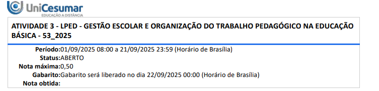 1ª QUESTÃO Rafael Silveira é diretor do Colégio Estadual Sol Nascente, ele está passando por grande dificuldade com seus professores e alunos. Os docentes se reuniram e para tentar diminuir a indisciplina dos alunos se organizaram e aumentaram o nível de dificuldade das avaliações e aumentaram o número de tarefas, impossibilitando que os alunos conseguissem realizar as atividades diariamente, causando uma grande revolta. O Grêmio Estudantil foi acionado para tentar intermediar o conflito entre professores e alunos, porém, sem sucesso, muitos pais começaram ir até a escola querem uma explicação da equipe diretiva e pedagógica, aumentando ainda mais o confronto. O diretor Rafael Silveira, sendo sua primeira gestão na função, nunca passou por tal situação e precisa urgentemente resolver esta questão. Conforme as discussões feitas na disciplina e o material didático, assinale a alternativa que corresponda com o papel do gestor nesta situação. ALTERNATIVAS A) Rafael Silveira, considerando a indisciplina dos alunos precisa apoiar os professores, tendo em vista, que só assim, é possível chegar a uma solução. B) O diretor Rafael precisa assumir o papel de mediador no que tange esses conflitos e buscar uma solução, trazendo para o diálogo, professores e alunos, podendo o Grêmio Estudantil intermediar os alunos. C) Rafael Silveira precisa urgentemente fazer a troca dos professores, considerando a atual situação, tendo em vista a decisão tomada em prejudicar os alunos. D) Deverá ser realizada uma reunião com os pais e a direção sem a participação dos professores e buscar uma solução para o conflito. E) A melhor coisa a ser feita é Rafael deixar o cargo de gestor, considerando sua saúde mental e física. Resposta correta: letra B Comentário: Na gestão democrática, o diretor atua como mediador, promovendo diálogo entre docentes, estudantes e famílias, buscando ajustes pedagógicos construídos coletivamente. 2ª QUESTÃO Leia a seguinte situação fictícia: [...] Em relação ao Projeto Político-pedagógico (PPP), analise as afirmativas a seguir: I. A gestora não tem autonomia para elaboração e execução da proposta pedagógica, tendo em vista que o projeto precisa ser desenvolvido de forma coletiva. II. O Projeto Político-pedagógico precisa ser um documento feito pelo gestor, considerando que a comunidade escolar não tem conhecimento técnico. III. Não se impede o PPP de ser feito de forma unilateral, considerando a possibilidade de compreender os problemas sociais da cidade. IV. O PPP exige o foco na formação do indivíduo, em que este se torne participativo, responsável, crítico e criativo. É correto o que se afirma em: ALTERNATIVAS A) I e II, apenas. B) II e III, apenas. C) I e IV, apenas. D) I, II e IV, apenas. E) I, II, III e IV. Resposta correta: letra C Comentário: O PPP é construção coletiva (II e III são falsas). Ele orienta formação integral do estudante (IV verdadeira). Assim, apenas I e IV procedem. 3ª QUESTÃO [...] No que se refere à Administração Escolar, analise as seguintes afirmações. I. A Diretora Helena da Silva está agindo corretamente [...] II. O desempenho da equipe [...] conecta-se ao desempenho da diretora. III. As decisões da administração escolar devem considerar o contexto escolar e social dos alunos. IV. A diretora pode atribuir à coordenação pedagógica o atendimento aos pais, estando desobrigada de atender. É correto apenas o que se afirma em: ALTERNATIVAS A) I e II, apenas. B) II e III, apenas. C) I e IV, apenas. D) I, II e IV, apenas. E) I, ll, III e IV. Resposta correta: letra B Comentário: A liderança impacta diretamente clima e resultados (II) e decisões precisam de base no contexto (III). I e IV contrariam atribuições de gestão. 4ª QUESTÃO [...] Considerando a importância do planejamento escolar, avalie as asserções: I. O planejamento escolar permite elaborar estratégias e decidir sobre o andamento da escola. PORQUE II. Deve ser construído de forma coletiva, com presença da comunidade escolar, para alcançar metas e objetivos. ALTERNATIVAS A) As asserções I e II são proposições verdadeiras, e a II é uma justificativa correta da I. B) As asserções I e II são proposições verdadeiras, mas a II não é uma justificativa correta da I. C) A asserção I é uma proposição verdadeira, e a II é uma proposição falsa. D) A asserção I é uma proposição falsa, e a II é uma proposição verdadeira. E) As asserções I e II são proposições falsas. Resposta correta: letra A Comentário: Planejamento é processo contínuo e mais efetivo quando participativo, o que explica por que orienta bem as decisões. 5ª QUESTÃO [...] Jorge Amaro indica nomes para resolver escolas com candidato único. Assinale a alternativa que corresponde à situação. ALTERNATIVAS A) A escolha de uma lista de nomes é recomendável e faz parte da escolha do diretor na Gestão Democrática [...] B) Considerando que a única possibilidade é indicação, o secretário fica impossibilitado de autorizar eleição. C) A eleição direta não é a melhor forma de Gestão Democrática [...] D) A eleição indireta é a melhor forma [...] E) O secretário pode indicar uma lista de nomes para aprovação, permitindo que as escolas não tenham candidato único. Resposta correta: letra E Comentário: Para preservar o processo eletivo e a participação, pode-se ampliar o leque de candidatos (lista para aprovação/consulta), evitando candidatura única. As demais opções negam ou distorcem a gestão democrática. 6ª QUESTÃO [...] PPP da escola Raio de Luz. I. A gestora tem autonomia para elaboração e execução da proposta pedagógica (como fez sozinha). II. O PPP deve envolver toda a comunidade escolar e ser participativo. III. Sendo escola nova, o PPP pode nascer da realidade local com participação e atualização posterior. IV. O PPP carece de fundamentação legal. É correto apenas o que se afirma em: ALTERNATIVAS A) I e II, apenas. B) II e III, apenas. C) I e IV, apenas. D) I, II e IV, apenas. E) I, II, III e IV. Resposta correta: letra B Comentário: O PPP é participativo (II) e contextualizado (III). I é falsa (não é unilateral) e IV é falsa (há base na CF/88 e LDB). 7ª QUESTÃO [...] TIC no ensino. I. TIC não são inovadoras; alunos vivem no mundo analógico. II. O conhecimento se faz apenas por livros e docentes; alunos não têm autonomia por tecnologias. ALTERNATIVAS A) I e II verdadeiras e II justifica I. B) I e II verdadeiras, mas II não justifica I. C) I verdadeira e II falsa. D) I falsa e II verdadeira. E) Asserções I e II falsas. Resposta correta: letra E Comentário: TIC são parte do cotidiano digital dos estudantes e ampliam autonomia e acesso ao conhecimento; ambas asserções são falsas. 8ª QUESTÃO [...] Sobre a importância da comunidade escolar (V/F): I. Apoiar o gestor na melhoria pedagógica e também em temas externos (mundo do trabalho). II. Alinhamento e participação coletiva com o gestor. III. Gestão democrática requer atuação autônoma da comunidade, sem interferência negativa do gestor. IV. Outras instâncias (grêmio, conselho, APMF) devem atuar em sintonia. As afirmações I, II, III e IV são, respectivamente: ALTERNATIVAS V, F, F, V. V, F, V, F. F, F, F, F. V, F, V, V. V, V, V, V. Resposta: V – V – V – V Comentário: A gestão democrática é colaborativa, com corresponsabilidade entre comunidade e instâncias colegiadas. 9ª QUESTÃO [...] Avaliação educacional. I. Avaliação diagnostica resultados para aplicar sanções. PORQUE II. Permite demitir professores com pior rendimento. ALTERNATIVAS A) I e II verdadeiras, e II justifica I. B) I e II verdadeiras, mas II não justifica I. C) I verdadeira e II falsa. D) I falsa e II verdadeira. E) I e II falsas. Resposta correta: letra E Comentário: Avaliação tem caráter diagnóstico e formativo, visando intervenção pedagógica, não punição ou demissão. 10ª QUESTÃO [...] Eleição e gestão democrática. ALTERNATIVAS A) Duas asserções verdadeiras, mas a segunda não justifica a primeira. B) Duas asserções verdadeiras e a segunda justifica a primeira. C) Primeira falsa e segunda verdadeira. D) Primeira verdadeira e segunda falsa. E) Ambas falsas. Resposta correta: letra B Comentário: Eleição é importante, mas não basta; a democratização se efetiva na condução participativa do gestor, o que explica a limitação da eleição por si só.