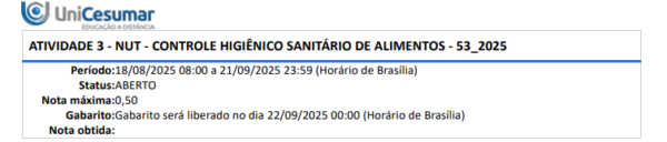 1ª QUESTÃO “O uso de uniforme apropriado, exclusivo para área de produção e limpo é fundamental para evitar uma contaminação cruzada. É uma regra básica para manipulação segura de alimentos. A indústria de alimentos é regida por um conjunto abrangente de normas e regulamentações, muitas das quais incluem diretrizes específicas sobre o uso de uniformes pelos trabalhadores envolvidos na manipulação e preparação de alimentos. Essas legislações são fundamentais para garantir a segurança dos alimentos e proteger a saúde dos consumidores”. NEVES, Keli Lima. Uso de uniformes na indústria de alimentos. 2024. SEMEAR – food safety culture. Disponível: https://semearfoodsafetyculture.com.br/uniforme-na-industria-de-alimentos/. Acesso em: 06/07/2025. Com base nas recomendações sobre o uso de uniformes feitas pela ANVISA e Organização Pan Americana da Saúde, analise as afirmativas a seguir. I. O uso de uniformes, incluindo aventais e toucas, não deve ocorrer fora do local trabalho. II. O uniforme dos manipuladores de alimentos deve ser trocado de quatro em quatro dias para que se mantenha a higienização. III. A vestimenta deve ser, preferencialmente, em cores claras, para permitir melhor visualização do seu estado de limpeza. IV. O calçado pode ser o mesmo utilizado em ambiente externo a área de manipulação de alimentos, mas deve ser fechado. É correto o que se afirma em: ALTERNATIVAS a) II, apenas. b) IV, apenas. c) I e II, apenas. d) I e III, apenas. e) I, II, III e IV. 2ª QUESTÃO A expressão “doenças de origem alimentar” é vulgar e tradicionalmente utilizada para designar um quadro sintomatológico caracterizado por um conjunto de perturbações gástricas, envolvendo, geralmente, vômitos, diarreia, febre e dores abdominais, que podem ocorrer individualmente ou em combinação. As doenças de origem alimentar podem ser provocadas por diversos grupos de microrganismos, incluindo bactérias, bolores, protozoários e vírus. As bactérias, pela sua diversidade e patogenicidade, constituem, de longe, o grupo microbiano mais importante e mais vulgarmente associado às doenças transmitidas pelos alimentos. Fonte: https://www.vico.ufscar.br/arquivos/ma/doencas-de-origem-microbiana-transmitidas-pelosalimentos.pdf. Acesso em: 25 jul. 2025. A diversidade de microrganismos causadores de doenças, que podem ser transmitidos por água ou alimentos, exige que os profissionais da área da saúde e de alimentos tenham o mínimo de conhecimento para reconhecê-los, prevenir suas infecções e tratar as consequências de uma contaminação, quando necessário. Com base nas características dos diferentes microrganismos causadores de doenças transmitidos por água e alimentos, analise as afirmativas a seguir: I. A salmonelose é uma doença causada por bactérias do gênero Salmonella, pertencentes às enterobactérias, caracterizadas como bastonetes Gram-negativos e anaeróbios facultativos. II. O Staphylococcus aureus pode ser caracterizado como uma levedura responsável por causar infecção intestinal, comumente encontrado na pele e mucosas de manipuladores de alimentos e que pode ser transmitido para alimentos pelo contato direto, espirros e tosse. III. O gênero Clostridium abriga bactérias Gram-positivas, anaeróbias, em forma de bastonetes e formadoras de esporos, responsáveis por intoxicações alimentares devido à produção de diversas toxinas. IV. As gastroenterites causadas por vírus podem ser transmitidas por alimentos quando os vírus encontram condições necessárias para se multiplicar nesses alimentos, alcançando a dose infectante necessária. É correto o que se afirma em: ALTERNATIVAS a) II, apenas. b) III, apenas. c) I e III, apenas. d) II e IV, apenas. e) I, II, III e IV. 3ª QUESTÃO “De modo geral, a higienização é baseada em uma sequência de etapas... A primeira etapa é o pré-enxague. Ao usar apenas a água, tem-se como objetivo a redução da quantidade de resíduos presentes nas superfícies dos equipamentos e utensílios... a segunda etapa, a limpeza com detergentes. Os detergentes desempenham um papel básico nos processos de limpeza nas indústrias, sendo capazes de separar as partículas residuais presentes na superfície... Após a aplicação dos detergentes, é necessário realizar o enxágue (visto que os detergentes também precisam da água para concluir sua ação)... Após o enxágue intermediário, outra etapa imprescindível é realizada, a desinfecção”. RITTER, Ana Carolina; NIGRO, Thanise Pitelli de. Controle higiênico-sanitário de alimentos. Florianópolis, SC: Arqué, 2024. pp. 151 a 155. Com base nas características dos meios físicos e químicos utilizados para a desinfecção, analise as afirmativas a seguir: I. O calor é um meio físico utilizado para a desinfecção por meio de ar quente, vapor ou água quente, em temperaturas que variam de 77 a 93°C. II. A radiação ultravioleta, na forma de UVA, UVB ou UVC é usada como um meio físico para redução de microrganismos exclusivamente em áreas de manipulação de alimentos devido ao baixo custo. III. O álcool etílico é um composto utilizado como meio químico para desinfecção, sendo efetivo na concentração pura, ou seja, em soluções com 99% de etanol. IV. O cloro é o agente mais utilizado como meio químico de desinfecção, onde sua atividade germicida se deve à combinação com radicais oxidáveis. É correto o que se afirma em: ALTERNATIVAS a) II, apenas. b) IV, apenas. c) I e IV, apenas. d) I, II e III, apenas. e) I, II, III e IV. 4ª QUESTÃO Microrganismos indicadores são aqueles utilizados para avaliar a qualidade higiênico-sanitária de alimentos, água e ambientes de processamento. Esses microrganismos não são necessariamente patogênicos, mas sua presença em altas quantidades pode indicar condições favoráveis ao crescimento de patógenos ou à presença de contaminação fecal. Fonte: RITTER, A. C.; NIGRO, T. P. de. Controle higiênico-sanitário de alimentos. Florianópolis: Arqué, 2024. Com relação às características dos microrganismos indicadores, analise as afirmativas a seguir: I. Um microrganismo indicador de segurança alimentar deve ser facilmente distinguível de outros membros da flora do alimento. II. Coliformes totais são microrganismos indicadores representados por espécies dos gêneros Enterobacter, Citrobacter, Escherichia e Klebsiella e, quando presentes, na ausência de E. coli, indicam contaminação ambiental. III. Os coliformes fecais, representados principalmente pela E. coli, indicam contaminação fecal no alimento. IV. Uma característica importante para um microrganismo utilizado como indicador é possuir fácil e rápida detecção. É correto o que se afirma em: ALTERNATIVAS a) I, apenas. b) III, apenas. c) II e IV, apenas. d) I, III e IV, apenas. e) I, II, III e IV. 5ª QUESTÃO A higienização é feita obedecendo a duas etapas: limpeza e sanitização. Na etapa de limpeza, é feita a remoção dos resíduos orgânicos e minerais presentes nas superfícies e, na sanificação, é feita a redução da carga microbiana em níveis satisfatórios, havendo eliminação dos microrganismos patogênicos. O procedimento geral de higienização é feito em quatro etapas. A primeira é a pré-lavagem, na qual é realizada a remoção de 90% de sujidades com a temperatura em torno de 40 °C. A etapa seguinte é a lavagem, que é feita com o uso de detergentes, e que tem como finalidade retirar as sujidades aderidas nas superfícies a serem limpas. Após, no enxágue, é feita a remoção dos resíduos e do detergente aplicado na limpeza. Como última etapa, é feita a sanificação imediatamente após o uso do equipamento. Disponível em: https://www.embrapa.br/agencia-de-informacao-tecnologica/tematicas/tecnologia-dealimentos/seguranca/higienizacao. Aceso em: 25 jun. 2025. O texto descreve procedimentos de higienização que podem ser aplicados a diversas áreas da produção e preparo de alimentos. Com base nas características dos cuidados para o preparo e o armazenamento dos alimentos, analise as asserções a seguir e a relação proposta entre elas: I. Um ambiente propício para o preparo de alimentos não deve ter como característica a eliminação total de microrganismos, mas ser um ambiente com inocuidade. PORQUE II. A inocuidade pode ser entendida como a ausência de perigos físicos, químicos e biológicos em níveis que possam ocasionar danos à saúde do consumidor. A respeito dessas asserções, assinale a opção correta: ALTERNATIVAS a) As asserções I e II são proposições verdadeiras, e a II é uma justificativa correta da I. b) As asserções I e II são proposições verdadeiras, mas a II não é uma justificativa correta da I. c) A asserção I é uma proposição verdadeira, e a II é uma proposição falsa. d) A asserção I é uma proposição falsa, e a II é uma proposição verdadeira. e) As asserções I e II são proposições falsas. 6ª QUESTÃO As Boas Práticas de Higiene, também conhecidas como BPH, são todas as medidas e condições necessárias para garantir a segurança em toda a indústria alimentar, ou seja, em todos os processos, desde o campo ou da produção primária, até o momento em que chega à mesa do consumidor final. É uma longa jornada levar o alimento do cultivo até a mesa. Os alimentos devem passar por diferentes processos e pessoas, incluindo: cultivo, transporte, fabricação, embalagem, armazenamento, distribuição e venda ou preparação de alimentos ao consumidor. Disponível em: https://www.winterhalter.com/br-pt/blog-winterhalter/boas-praticas-de-higiene-naindustria-de-alimentos/. Acesso em: 01 jul. 2025. Os cuidados com preparo e armazenamento de alimentos envolvem muitos processos, tanto para os indivíduos envolvidos quanto para o ambiente. Em relação aos termos que definem esses processos, os meios utilizados ou seus resultados, analise as afirmativas a seguir: I. A limpeza de um ambiente pode ser definida como a operação de remoção de substâncias minerais e/ou orgânicas indesejáveis. II. A desinfecção pode ser definida como a operação de redução, por método físico e/ou agente químico, do número de microrganismos ao nível que não comprometa a qualidade higiênico-sanitária do alimento. III. A antissepsia corresponde à redução de microrganismos presentes em bancadas de preparo de alimentos em níveis seguros. IV. Saneante é o nome dado às substâncias ou preparações destinadas à higienização e desinfecção, em ambientes coletivos e/ou públicos, em lugares de uso comum e no tratamento de água. É correto o que se afirma em: ALTERNATIVAS a) II, apenas. b) III, apenas. c) I e III, apenas. d) I, II e IV, apenas. e) I, II, III e IV. 7ª QUESTÃO As conhecidas DTA (Doenças Transmitidas por Alimentos), recentemente, têm recebido uma nova determinação, DTHA (Doenças de Transmissão Hídrica e Alimentar), sendo “aquelas causadas pela ingestão de água e/ou alimentos contaminados. Existem mais de 250 tipos de DTHA no mundo, podendo ser causadas por bactérias e suas toxinas, vírus, parasitas intestinais oportunistas ou substâncias químicas. É considerado surto de DTHA quando duas ou mais pessoas apresentam doença ou sinais e sintomas semelhantes após ingerirem alimentos e/ou água da mesma origem, normalmente em um mesmo local”. Fonte: https://www.gov.br/saude/pt-br/assuntos/saude-de-a-a-z/d/dtha. Acesso em: 25 jul. 2025. As DTA ou DTHA podem ser ocasionadas de diferentes formas. Dependendo da origem e agente causador da doença, esta recebe uma denominação diferente, podendo ser: infecção, intoxicação ou toxinfecção. Com base nesse assunto, avalie as asserções a seguir e a relação proposta entre elas: I. O Clostridium botulinum é uma bactéria capaz de produzir e secretar uma potente neurotoxina, sendo a responsável por causar a doença, quando é ingerida junto com o alimento, permitindo classificar esse tipo de doença como infecção. PORQUE II. Uma doença transmitida por alimento será classificada como infecção quando o indivíduo ingerir organismos viáveis, capazes de se multiplicar e colonizar ou invadir os tecidos deste indivíduo, gerando um quadro clínico, geralmente incluindo febre e diarreia. A respeito das asserções, assinale a alternativa correta: ALTERNATIVAS a) As asserções I e II são proposições verdadeiras, e a II é uma justificativa correta da I. b) As asserções I e II são proposições verdadeiras, mas a II não é uma justificativa correta da I. c) A asserção I é uma proposição verdadeira, e a II é uma proposição falsa. d) A asserção I é uma proposição falsa, e a II é uma proposição verdadeira. e) As asserções I e II são proposições falsas. 8ª QUESTÃO “O controle de qualidade de um alimento deve ser sistematizado de forma a abranger todas as etapas do preparo de um alimento: do recebimento de uma matéria-prima, passando pelo armazenamento, que pode ser seco ou a temperatura controlada, às etapas de pré-preparo, preparo, até a distribuição dos alimentos preparados, visando à prevenção da contaminação dos alimentos de maneira completa, visto que o alimento pode ser contaminado em qualquer uma das etapas descritas anteriormente”. RITTER, Ana Carolina; NIGRO, Thanise Pitelli de. Controle higiênico-sanitário de alimentos. Florianópolis, SC: Arqué, 2024. p. 205. Conforme abordado no texto, o controle da qualidade do alimento depende de um controle geral de todas as etapas do preparo dos alimentos, sendo, portanto, essencial conhecer cada uma destas etapas. Com base nas características das etapas de preparo dos alimentos, analise as afirmativas a seguir. I. O armazenamento de alimentos sob refrigeração, corresponde a etapa em que alimentos são armazenados a temperaturas de 0 a 10°C. II. A reconstituição corresponde a etapa na qual os alimentos recebem água para serem consumidos imediatamente. III. A etapa de dessalgue corresponde a retirada do sal de carnes salgadas, sob condições de segurança. IV. A cocção corresponde a etapa em que o alimento deve atingir, no mínimo, 74°C no seu centro geométrico. É correto o que se afirma em: ALTERNATIVAS a) II, apenas. b) IV, apenas. c) I e II, apenas. d) I e III, apenas. e) I, II, III e IV. 9ª QUESTÃO Segundo a RDC 216/2004 da ANVISA determina que “Os serviços de alimentação devem implementar Procedimentos Operacionais Padronizados relacionados aos seguintes itens: a) higienização de instalações, equipamentos e móveis; b) controle integrado de vetores e pragas urbanas; c) higienização do reservatório; d) higiene e saúde dos manipuladores”. BRASIL. Ministério da Saúde. Agência Nacional de Vigilância Sanitária – Anvisa. Resolução RDC nº 216, de 15 de setembro de 2004. Dispõe sobre Regulamento Técnico de Boas Práticas para Serviços de Alimentação. Diário Oficial da União, Brasília, DF, 16 set. 2004. Com base nas características que devem abranger os POPs mencionados na RDC 216/2004, analise as afirmativas a seguir. I. O POP referente a higienização de instalações, equipamentos e móveis deve ser elaborado de forma específica para cada tipo de material das superfícies a serem higienizadas. II. O POP deve especificar qual o produto químico será utilizado na ação descrita, informando sua concentração ideal. III. O POP deve listar os EPIs necessários para cada atividade a ser realizada. IV. O POP deve orientar a limpeza de equipamentos, especificando os métodos de higienização, mas o desmonte e remonte dos equipamentos é função do fabricante constando em manual próprio, sendo que o POP deverá conter a indicação “consulte o manual do fabricante”. É correto o que se afirma em: ALTERNATIVAS a) II, apenas. b) IV, apenas. c) I e III, apenas. d) I, II e III, apenas. e) I, II, III e IV. 10ª QUESTÃO “A Resolução da Diretoria Colegiada (RDC) número 216, de 2004, da Agência Nacional de Vigilância Sanitária (Anvisa), determina que manipulador de alimentos é toda e qualquer pessoa do serviço de alimentação que entra em contato, seja ele direto ou indiretamente, com o alimento (Brasil, 2004). De acordo com a Organização Pan Americana da Saúde (2022), a principal causa da contaminação de alimentos é a falta de higiene na manipulação, por isso, os manipuladores de alimentos desempenham um papel importante para corrigir essa situação”. RITTER, Ana Carolina; NIGRO, Thanise Pitelli de. Controle higiênico-sanitário de alimentos. Florianópolis, SC: Arqué, 2024. p. 177. Leia o relato a seguir: “Carla tem vinte e cinco anos e recentemente começou a trabalhar, em meio período, em uma cozinha industrial, ajudando diretamente no preparo de alimentos. Como está próximo de seu aniversário, na manhã de hoje, antes do trabalho, Carla resolveu ir ao salão de beleza, fez as unhas e pintou com um esmalte de cor vermelha, além de cortar a alisar o cabelo, em um procedimento onde não poderia prender os cabelos por no mínimo doze horas. Ao chegar ao trabalho, vestiu seu avental, tirou anéis, relógios, pulseiras, brincos e colar e se dirigiu à cozinha, onde começou a picar a carne que seria utilizada na refeição. Imediatamente sua coordenadora a repreendeu com uma advertência”. Com base no relato e nas características das regras de higiene pessoal determinadas pela ANVISA para manipuladores de alimentos, analise as asserções a seguir e a relação proposta entre elas: I. Carla foi repreendida pela coordenadora por se encontrar com os cabelos soltos e com esmalte nas unhas. PORQUE II. Os cabelos devem ser mantidos presos para não cair sobre os alimentos, uma vez que possuem milhares de microrganismos por milímetros; da mesma forma, as unhas não devem ser esmaltadas, pois, o esmalte é uma fonte de contaminação física e química. A respeito das asserções e a relação proposta entre elas, assinale a alternativa correta. ALTERNATIVAS a) As asserções I e II são proposições verdadeiras, e a II é uma justificativa correta da I. b) As asserções I e II são proposições verdadeiras, mas a II não é uma justificativa correta da I. c) A asserção I é uma proposição verdadeira, mas a asserção II é uma proposição falsa. d) A asserção I é uma proposição falsa, mas a asserção II é uma proposição verdadeira. e) As asserções I e II são proposições falsas.