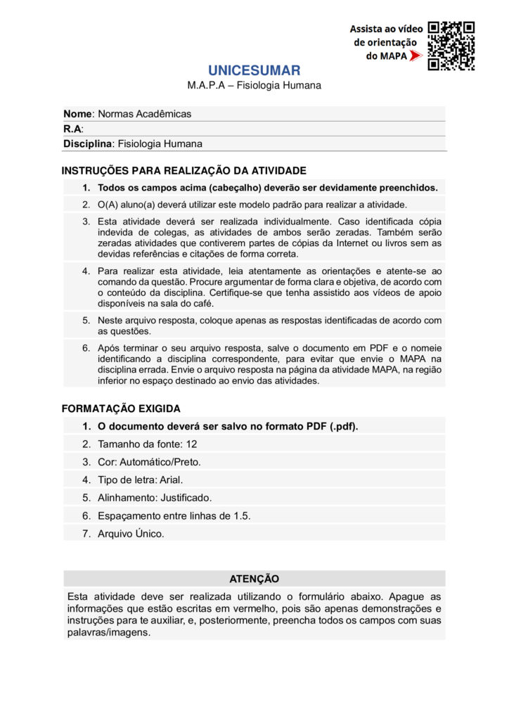 UNICESUMAR
M.A.P.A – Fisiologia Humana

Nome: Normas Acadêmicas

R.A: 
Disciplina: Fisiologia Humana

INSTRUÇÕES PARA REALIZAÇÃO DA ATIVIDADE
1.	Todos os campos acima (cabeçalho) deverão ser devidamente preenchidos.
2.	O(A) aluno(a) deverá utilizar este modelo padrão para realizar a atividade.
3.	Esta atividade deverá ser realizada individualmente. Caso identificada cópia indevida de colegas, as atividades de ambos serão zeradas. Também serão zeradas atividades que contiverem partes de cópias da Internet ou livros sem as devidas referências e citações de forma correta.
4.	Para realizar esta atividade, leia atentamente as orientações e atente-se ao comando da questão. Procure argumentar de forma clara e objetiva, de acordo com o conteúdo da disciplina. Certifique-se que tenha assistido aos vídeos de apoio disponíveis na sala do café.
5.	Neste arquivo resposta, coloque apenas as respostas identificadas de acordo com as questões.
6.	Após terminar o seu arquivo resposta, salve o documento em PDF e o nomeie identificando a disciplina correspondente, para evitar que envie o MAPA na disciplina errada. Envie o arquivo resposta na página da atividade MAPA, na região inferior no espaço destinado ao envio das atividades.

FORMATAÇÃO EXIGIDA
1.	O documento deverá ser salvo no formato PDF (.pdf).
2.	Tamanho da fonte: 12
3.	Cor: Automático/Preto.
4.	Tipo de letra: Arial.
5.	Alinhamento: Justificado.
6.	Espaçamento entre linhas de 1.5.
7.	Arquivo Único.


ATENÇÃO
Esta atividade deve ser realizada utilizando o formulário abaixo. Apague as informações que estão escritas em vermelho, pois são apenas demonstrações e instruções para te auxiliar, e, posteriormente, preencha todos os campos com suas palavras/imagens.

Considerando o texto apresentado na página da atividade, no ambiente Studeo, RESPONDA as questões abaixo:
1. EXPLIQUE como ocorre a troca de O₂ e CO₂ nos alvéolos. Você deve abordar como o oxigênio entra no sangue e o gás carbônico sai dele nos pulmões, destacando o papel da membrana alvéolo-capilar e a importância da diferença de pressão dos gases (gradiente de pressão parcial). E indique como estaria esse processo do caso do paciente.

A troca gasosa ocorre nos alvéolos pulmonares por difusão simples, através da membrana alvéolo-capilar. O oxigênio presente no ar inspirado difunde-se dos alvéolos para os capilares pulmonares, enquanto o dióxido de carbono, proveniente do metabolismo celular, realiza o caminho inverso. Esse processo depende do gradiente de pressão parcial dos gases: o O2 tem maior pressão nos alvéolos e o CO₂ tem maior pressão no sangue venoso. No caso do paciente, esse processo está comprometido devido à inflamação e presença de líquido nos alvéolos, o que dificulta a difusão dos gases e resulta em hipoxemia.


2. A frequência respiratória do paciente era de 44 mrm (movimentos respiratórios por minuto), bem acima do normal. EXPLIQUE o que esse valor indica sobre o trabalho respiratório e como o organismo tenta compensar a hipoxemia.

A frequência respiratória de 44 mrm indica taquipneia intensa, sinal de esforço respiratório elevado. O organismo tenta compensar a hipoxemia aumentando a ventilação pulmonar para captar mais oxigênio e eliminar o excesso de CO₂. Esse mecanismo é regulado pelo centro respiratório no bulbo encefálico, que responde à queda na saturação de oxigênio. No entanto, devido à lesão pulmonar, esse esforço pode ser ineficaz.

3. As imagens radiológicas mostram os pulmões com áreas cheias de líquido e inflamação (“vidro fosco” e “consolidações”). Descreva como essas alterações podem afetar a complacência pulmonar e, consequentemente, a ventilação.

As imagens radiológicas mostram áreas de inflamação e acúmulo de líquido nos pulmões, caracterizadas por opacidades em vidro fosco e consolidações. Essas alterações reduzem a complacência pulmonar, tornando os pulmões menos elásticos e mais difíceis de expandir. Como consequência, a ventilação alveolar é prejudicada, dificultando ainda mais a troca gasosa.


4. Com base no histórico do paciente e nas informações apresentadas no material complementar "Lesão Pulmonar Associada ao Uso de Cigarro Eletrônico (Evali)” sobre substâncias presentes em líquidos de vaporizadores, como o acetato de vitamina E e THC, EXPLIQUE como esses componentes podem atrapalhar a troca de gases e causar inflamação.

O acetato de vitamina E e o THC, presentes em líquidos de vaporizadores, podem causar lesões pulmonares ao interferirem na função do surfactante e desencadearem processos inflamatórios. O acetato de vitamina E é lipofílico e pode se acumular nos alvéolos, dificultando a difusão de gases. Já o THC pode provocar inflamação, edema e infiltração de células imunes, comprometendo a integridade da membrana alvéolo-capilar e agravando a hipoxemia.


5. Enquanto futuro(a) profissional de saúde, RELATE como você poderia contribuir diante de casos de EVALI.

Como futura profissional de saúde, posso contribuir em casos de EVALI por meio da educação em saúde, orientando sobre os riscos do uso de cigarros eletrônicos. Também posso atuar no monitoramento clínico pós-alta, garantindo reavaliações precoces e adesão ao tratamento. Além disso, é essencial trabalhar em equipe multidisciplinar para oferecer suporte integral ao paciente e participar de campanhas de prevenção e conscientização.






REFERÊNCIAS

SILVA, Maria Fernanda Piffer Tomasi Baldez da. Fisiologia Humana. Florianópolis, SC: Arqué, 2023.



