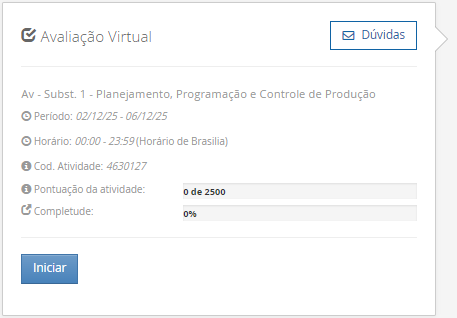 1) Dentro das empresas, o Planejamento e Controle da Produção (PCP) também é conhecido através das siglas PPCP (Planejamento, Programação e Controle da Produção) ou PCPM (Planejamento e Controle da Produção e Materiais). As atividades do PCP são exercidas nos três níveis hierárquicos de planejamento e controle das atividades produtivas de um sistema de produção. Portanto, associe os níveis hierárquicos, relacionados na Coluna 1, com suas respectivas características, relacionadas na Coluna 2: Coluna 1: 1 – Nível estratégico. 2 – Nível tático. 3 – Nível operacional. Coluna 2: A – são definidas as políticas estratégicas de longo prazo da empresa B – são estabelecidos os planos de médio prazo para a produção, o PCP desenvolve o Planejamento-mestre da Produção, obtendo o Plano-mestre de Produção (PMP). C - são preparados os programas de curto prazo de produção e realizado o acompanhamento dos mesmos. Portanto, assinale a alternativa que contempla corretamente a associação das colunas. ________________________________________ Alternativas: • a) 1-A; 2-B; 3-C. • b) 1-A; 2-C; 3-B. • c) 1-B; 2-A; 3-C. • d) 1-B; 2-C; 3-A. • e) 1-C; 2-B; 3-A. 2) O processo de planejamento da produção envolve diferentes níveis de decisão, que vão do estratégico ao operacional. Assim, o PCP elabora o planejamento agregado no nível estratégico e o planejamento-mestre de produção no nível tático. Portanto, em relação ao planejamento agregado e ao planejamento-metre da produção, avalie as afirmativas a seguir: I - O planejamento agregado da produção tem como objetivo dimensionar os recursos produtivos como a mão-de-obra, os equipamentos e materiais básicos para garantir que estejam disponíveis, em quantidades adequadas e nos momentos certos. II - O planejamento-mestre da produção faz a conexão, através da montagem do plano-mestre de produção, entre o planejamento estratégico de longo prazo e as atividades operacionais da produção. III - O planejamento-mestre da produção está encarregado de desmembrar os planos produtivos estratégicos de longo prazo em planos específicos de produtos acabados (bens ou serviços) para o médio prazo, no sentido de direcionar as etapas de programação e execução das atividades operacionais da empresa (montagem, fabricação e compras). Considerando o contexto apresentado, é correto o que se afirma em: ________________________________________ Alternativas: • a) I, apenas. • b) II, apenas. • c) I e II, apenas. • d) I e III, apenas. • e) I, II e III. 3) No contexto do Planejamento, Programação e Controle da Produção (PPCP), é fundamental compreender como os materiais e componentes se relacionam para a fabricação de um produto. Para isso, utiliza-se uma estrutura denominada "árvore de produtos", ou Bill of Materials (BOM) Assinale a alternativa que contém corretamente a característica da "Árvore de Produtos". ________________________________________ Alternativas: • a) A árvore de produtos é um registro das ordens de compra emitidas aos fornecedores externos. • b) A árvore de produtos representa apenas os produtos acabados que estão prontos para venda. • c) A árvore de produtos descreve o cronograma de produção e o sequenciamento das ordens de fabricação. • d) A árvore de produtos é uma lista detalhada de todos os materiais, componentes e subconjuntos necessários para fabricar um produto final específico. • e) A árvore de produtos corresponde ao histórico de vendas mensais de cada produto e suas variações no mercado. 4) As empresas, de uma ou de outra maneira, direcionam suas atividades para o rumo em que elas acham que o seu negócio andará. O rumo é normalmente traçado em cima de previsões, sendo a previsão da demanda a principal delas. A previsão da demanda é a base para o planejamento estratégico da produção, vendas e finanças de qualquer empresa. Logo, para realizar previsões de demanda, pode-se utilizar as técnicas qualitativas. Assinale a alternativa que contém corretamente a característica das técnicas qualitativas. ________________________________________ Alternativas: • a) Consistem em analisar os dados passados objetivamente, empregando-se modelos matemáticos para projetar a demanda futura. • b) São baseadas na opinião e no julgamento de pessoas-chave, especialistas nos produtos ou nos mercados onde atuam estes produtos. • c) Procuram modelar matematicamente a demanda futura relacionando os dados históricos do próprio produto com o tempo. • d) Procuram associar os dados históricos do produto com uma ou mais variáveis que tenham alguma relação com a demanda do produto. • e) São subdivididas em dois grandes grupos: as técnicas baseadas em séries temporais, e as técnicas baseadas em correlações. 5) Os sistemas de produção são conjuntos organizados de recursos, métodos e processos que transformam insumos em bens ou serviços voltados ao atendimento das necessidades do mercado, variando de acordo com o volume, a variedade e a complexidade da produção. Assim, uma classificação dos sistemas de produção é o de sistemas contínuos. Assinale a alternativa que contém corretamente uma característica dos sistemas contínuos. I - Nos sistemas de produção contínuos não se consegue facilmente identificar e separar dentro da produção uma unidade do produto das demais que estão sendo feitas. II - Os sistemas de produção contínuos são empregados quando existe alta uniformidade na produção e demanda de bens ou serviços, fazendo com que os produtos e os processos produtivos sejam totalmente interdependentes, favorecendo a sua automatização. III - Os sistemas de produção contínuos caracterizam pela produção de um volume médio de bens ou serviços padronizados em lotes, sendo que cada lote segue uma série de operações que necessita ser programada à medida que as operações anteriores forem sendo realizadas Considerando o contexto apresentado, é correto o que se afirma em: ________________________________________ Alternativas: • a) I, apenas. • b) II, apenas. • c) I e II, apenas. • d) I e III, apenas. • e) I, II e III.