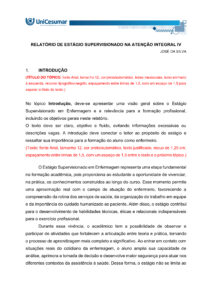 Estágio Supervisionado na Atenção Integral IV