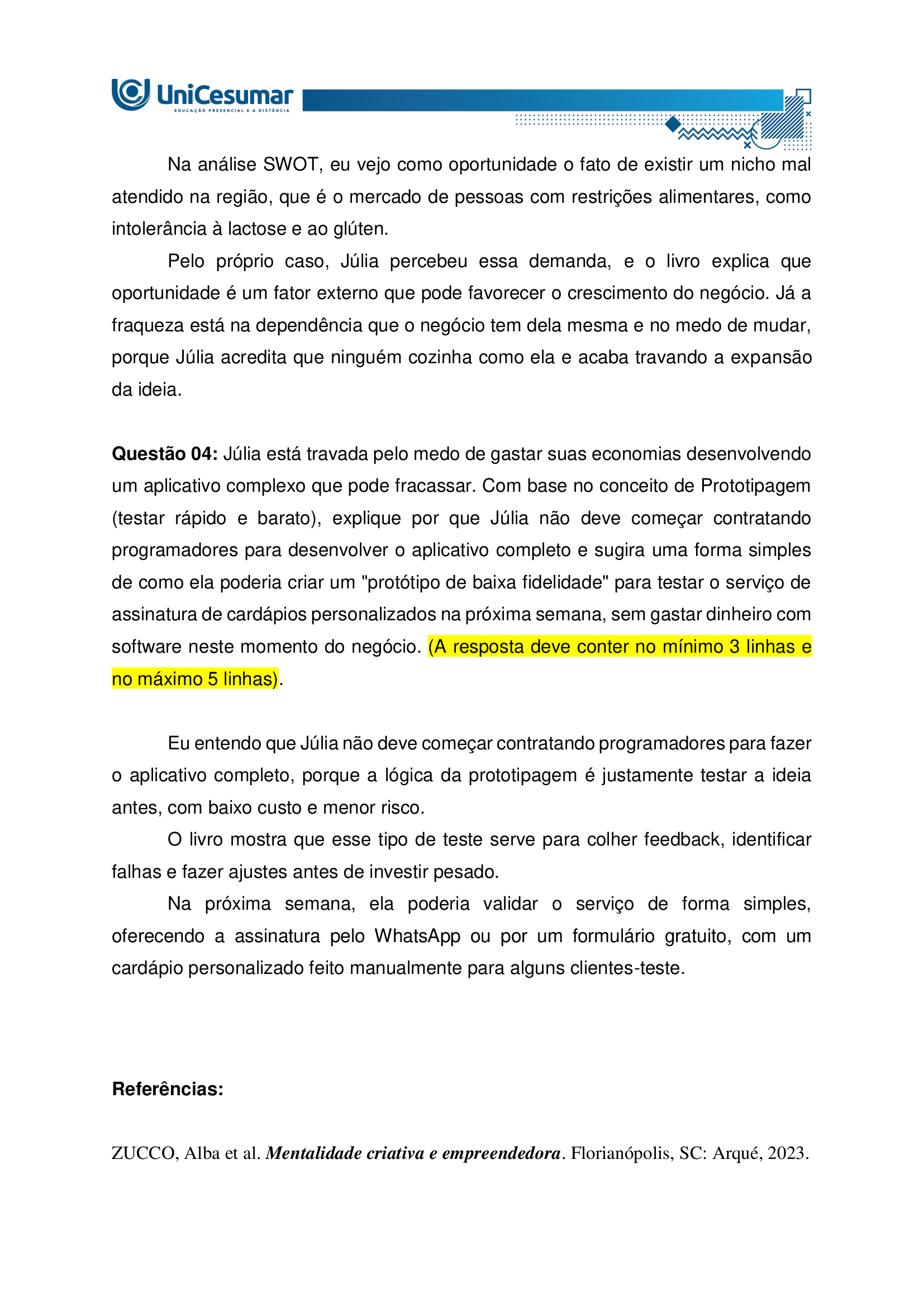 Mapa: Mentalidade Criativa e Empreendedora