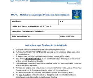 Mapa Treinamento Esportivo 51/2026