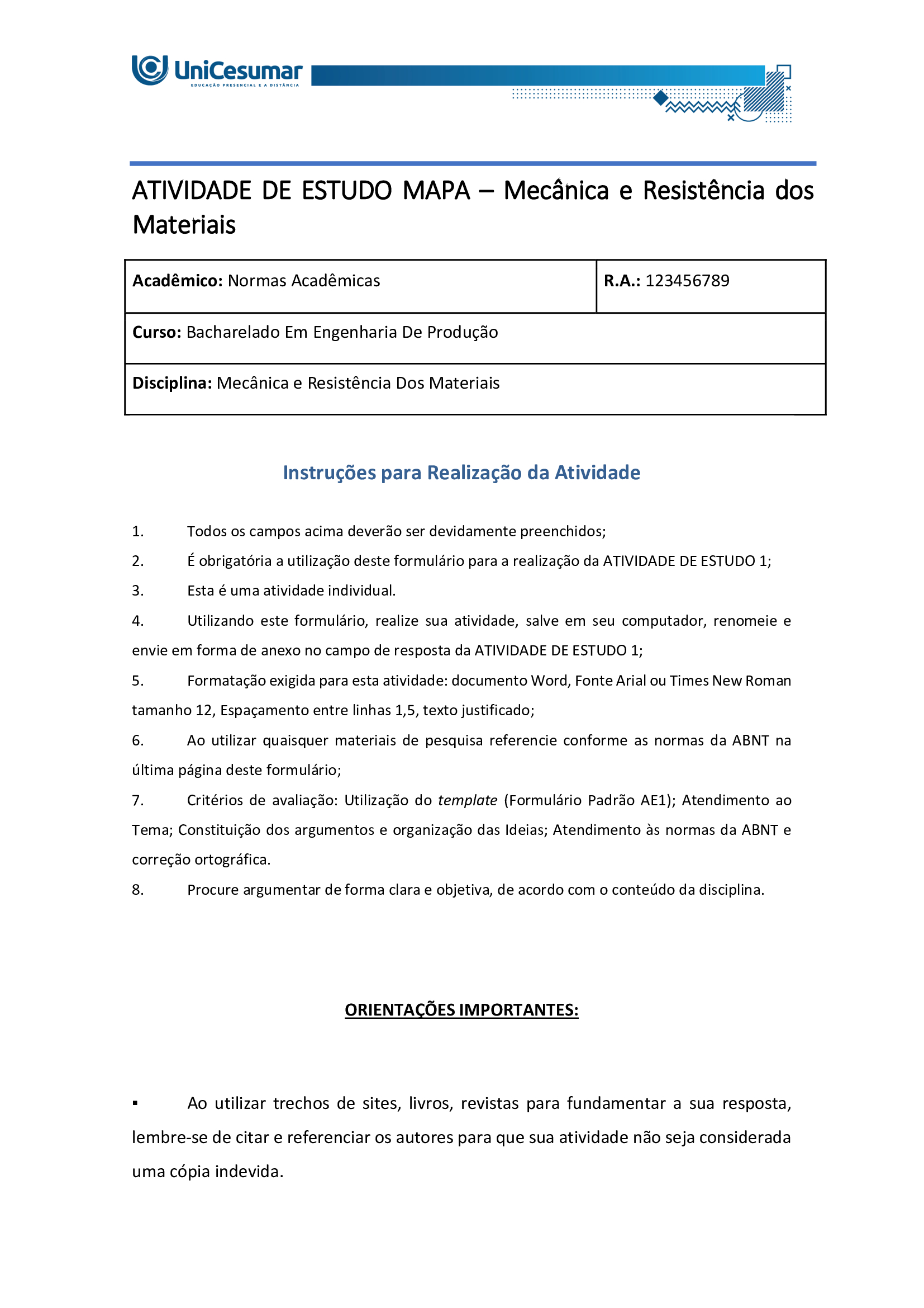 Mapa Mecânica e Resistência Dos Materiais com Resposta