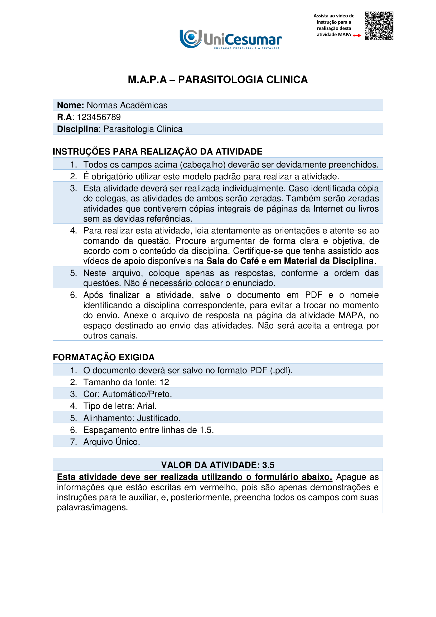 Mapa Parasitologia Clínica com Resposta