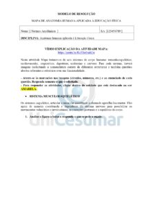 Mapa Anatomia Humana Aplicada à Educação Física