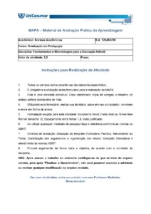 Mapa Fundamentos e Metodologias para a Educação Infantil