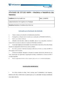 Mapa Mecânica e Resistência Dos Materiais