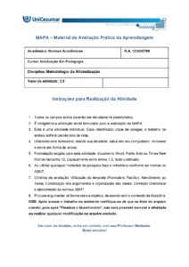Mapa Metodologia da Alfabetização