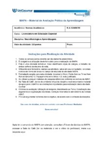 Mapa Neurofisiologia e Aprendizagem