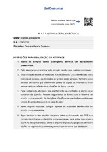 Mapa Química Geral e Orgânica