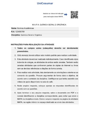 Mapa Química Geral e Orgânica