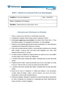 Mapa Teoria e Prática na Educação Infantil