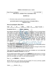 2a. Em quantos dias, da última semana, você realizou atividades MODERADAS por pelo menos 10 minutos contínuos, como, por exemplo, pedalar leve na bicicleta, nadar, dançar, fazer ginástica aeróbica leve, jogar vôlei recreativo, carregar pesos leves, fazer serviços domésticos na casa, no quintal ou no jardim, como varrer, aspirar, cuidar do jardim, ou qualquer atividade que fez aumentar moderadamente sua respiração ou batimentos do coração (POR FAVOR NÃO INCLUA CAMINHADA). Dias __5___ por SEMANA. ( ) Nenhum. 2b. Nos dias em que você fez essas atividades moderadas por pelo menos 10 minutos contínuos, quanto tempo no total você gastou fazendo essas atividades por dia? Horas: ___1___ Minutos: _____. 3a Em quantos dias da última semana, você realizou atividades VIGOROSAS por pelo menos 10 minutos contínuos, como, por exemplo, correr, fazer ginástica aeróbica, jogar futebol, pedalar rápido na bicicleta, jogar basquete, fazer serviços domésticos pesados em casa, no quintal ou cavoucar no jardim, carregar pesos elevados ou qualquer atividade que fez aumentar MUITO sua respiração ou batimentos do coração. Dias __2___ por SEMANA. ( ) Nenhum.