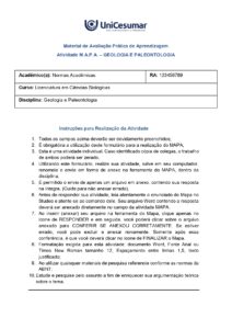 Etapa 2 – Descrição Caro aluno, durante toda a pesquisa, você deve descrever o processo indicado pelas setas e pelas figuras que ilustram os eventos. Por exemplo, na situação relatada anteriormente, você deve explicar, de forma simples, como é e em que condições se deram os processos desde o magma no interior da terra até chegar à superfície, passando pelo resfriamento rápido e identificar qual tipo de rocha foi gerado.