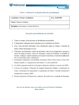 Mapa Governança e Gestão de Riscos