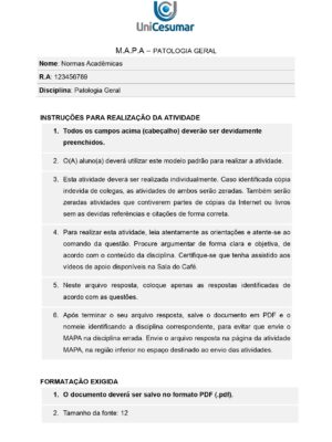 Mapa Patologia Geral